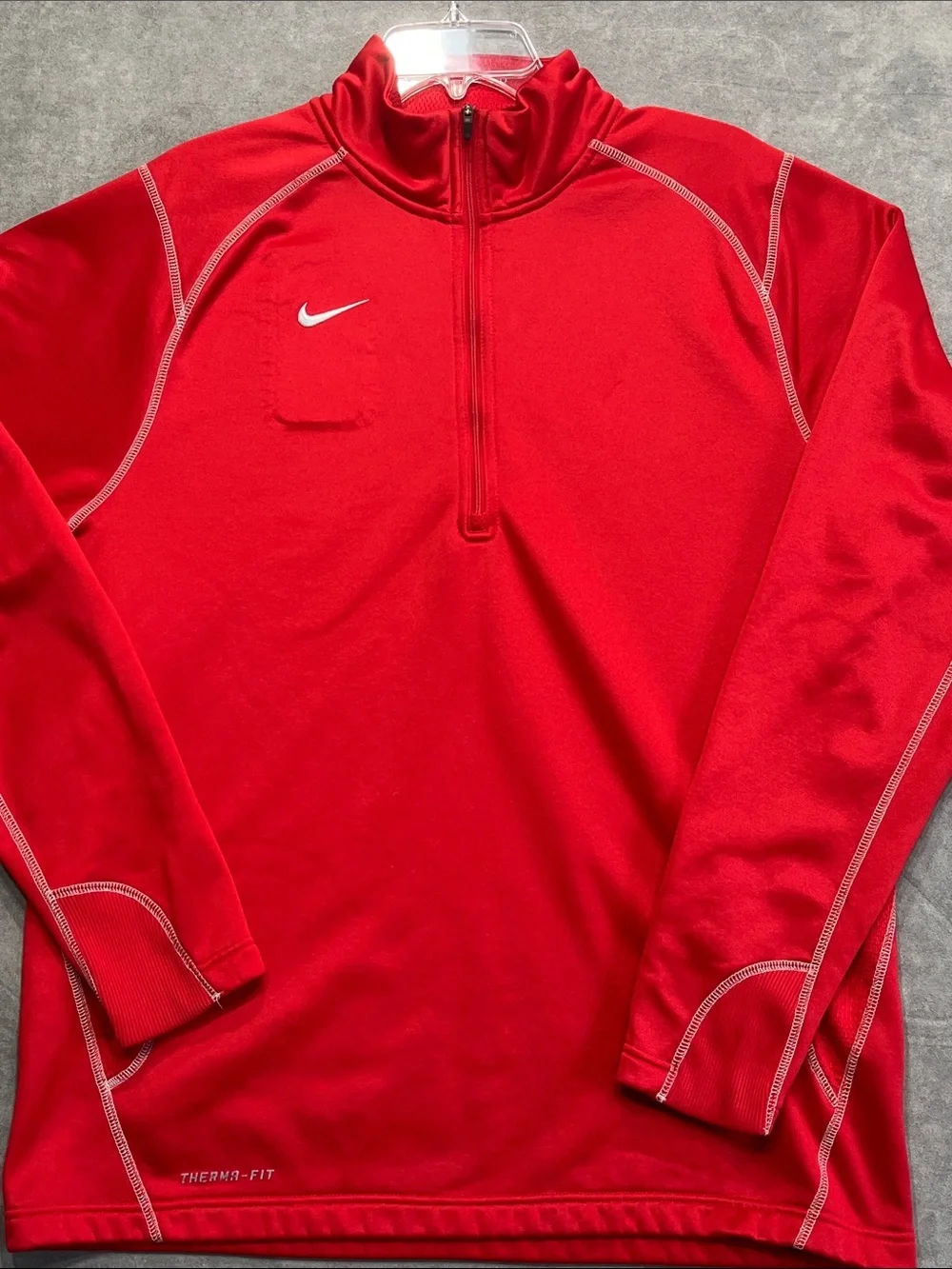 Nike Therma-FIT 1/4 Zip Pullover Red Athletic Fleece Men’s Large